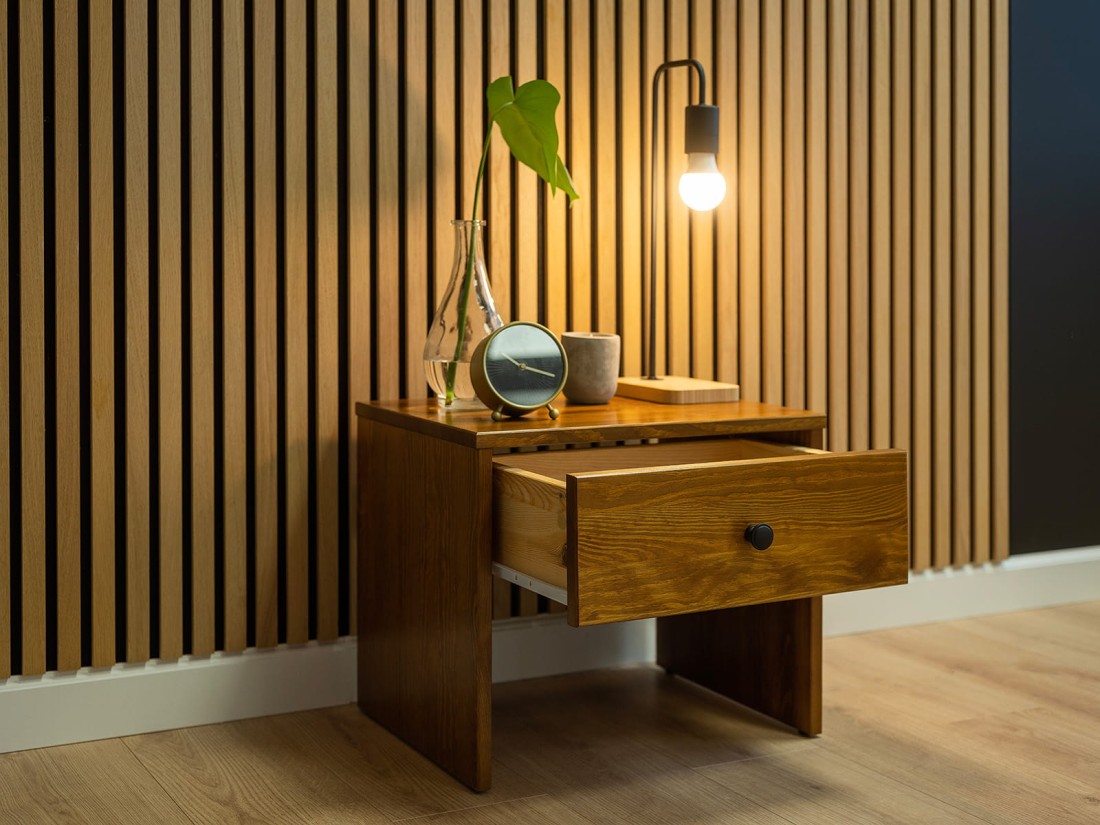 Szafka nocna drewniana SALLY dąb