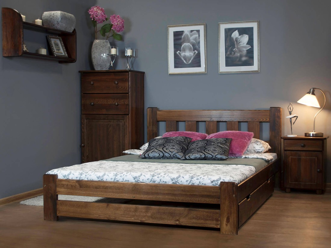 Łóżko sosnowe 120x200 Mila orzech