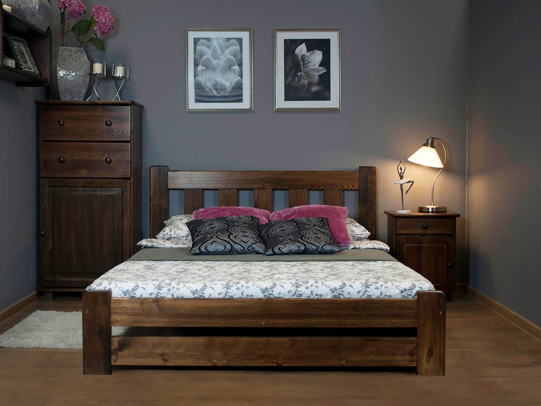 Łóżko sosnowe 120x200 Mila orzech