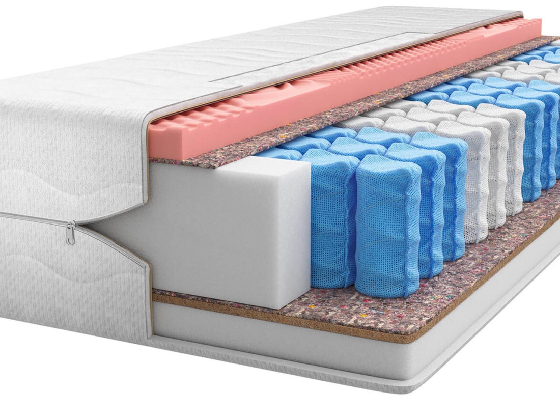 Materac kieszeniowy 90x200 cm z pianką profilowaną i matą kokosową Wega