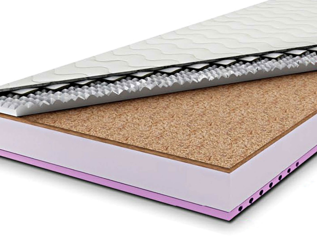 Materac wysokoelastyczny 160x200 cm z matą kokosową Izar