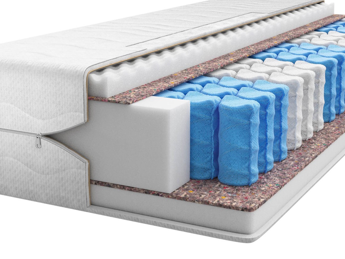 Materac kieszeniowy 140x200 cm z pianką profilowaną Atlanta
