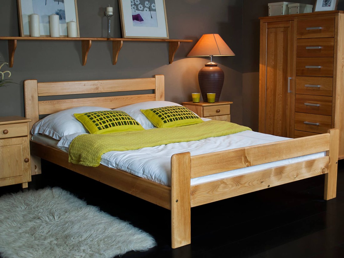 Łóżko sosnowe 140x200 Neli olcha