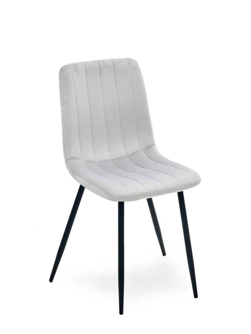 Krzesło Tapicerowane Welurowe Pasos Popiel