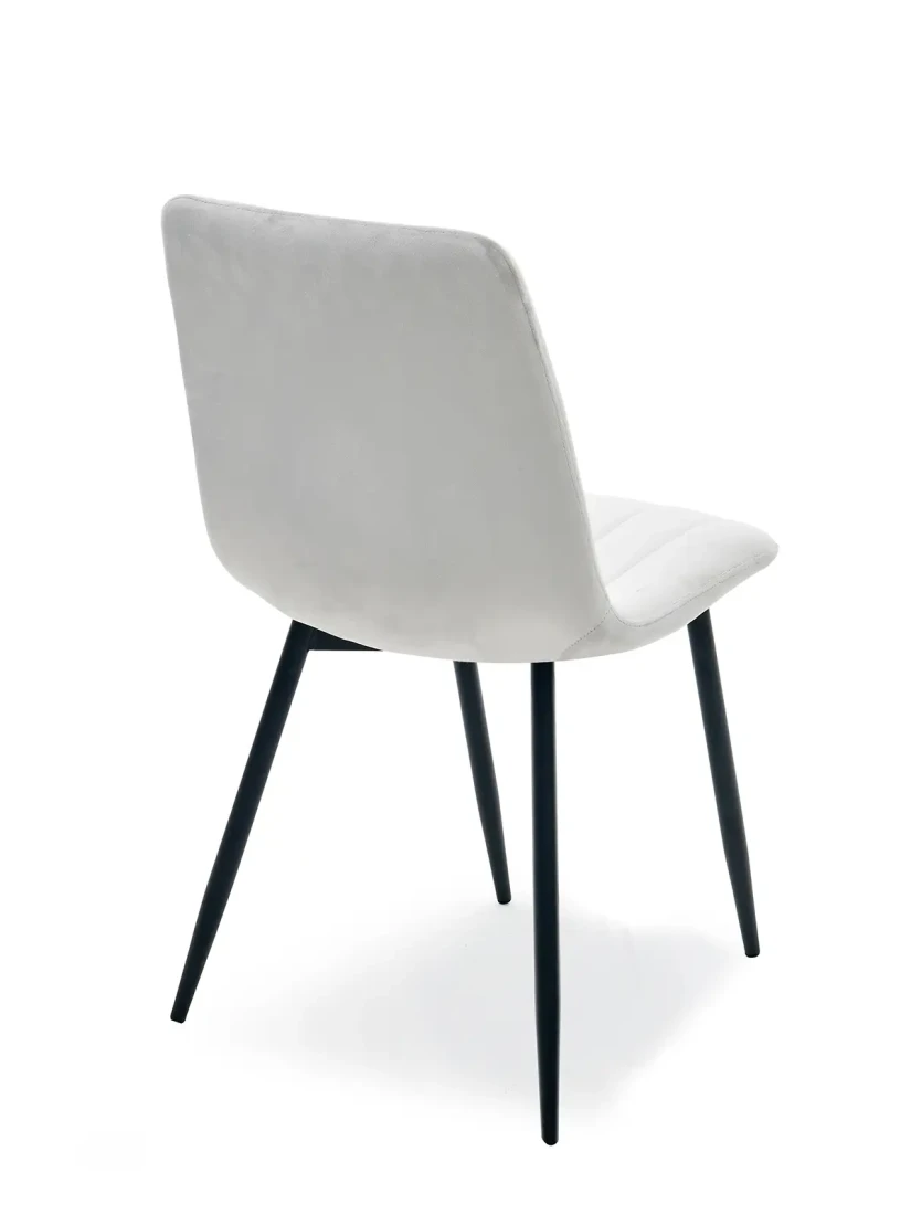 Krzesło Tapicerowane Welurowe Pasos Popiel