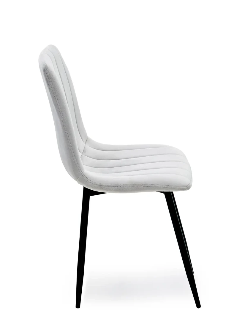 Krzesło Tapicerowane Welurowe Pasos Popiel