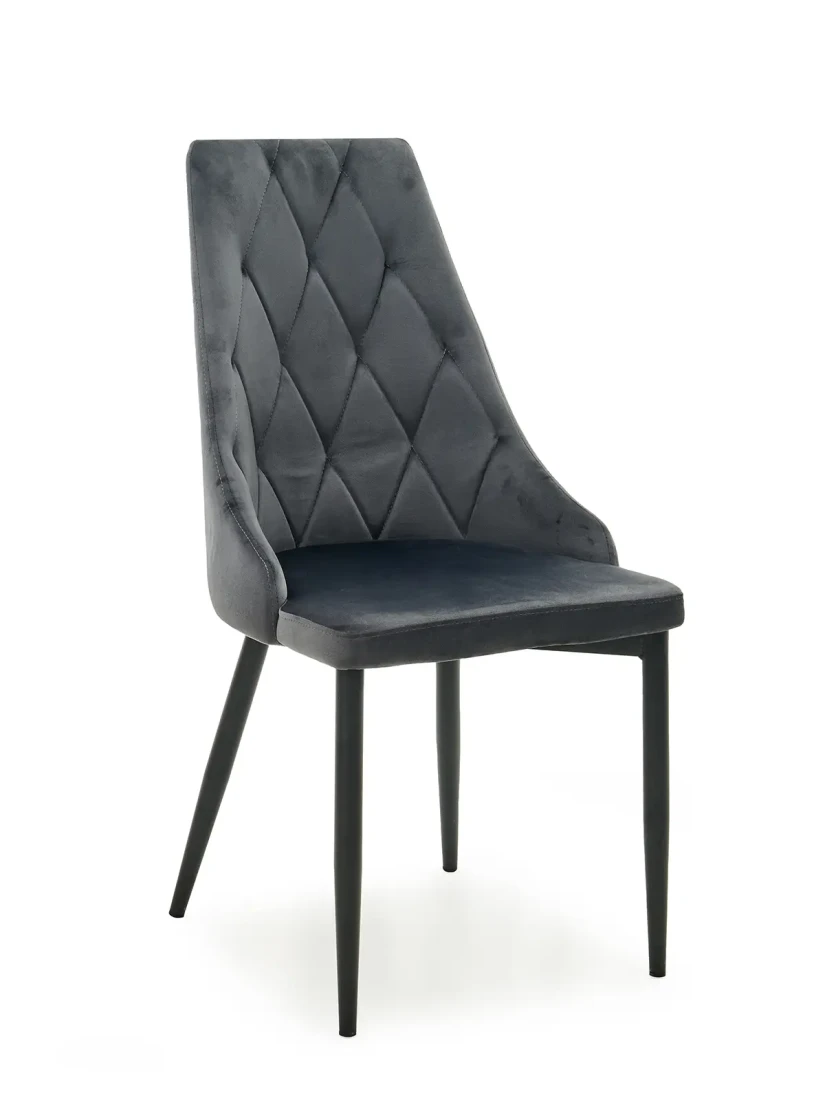 Krzesło Tapicerowane Paulo Velvet Szare