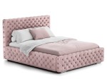 Łóżko tapicerowane z pojemnikiem 140x200 różowe PRO line 15