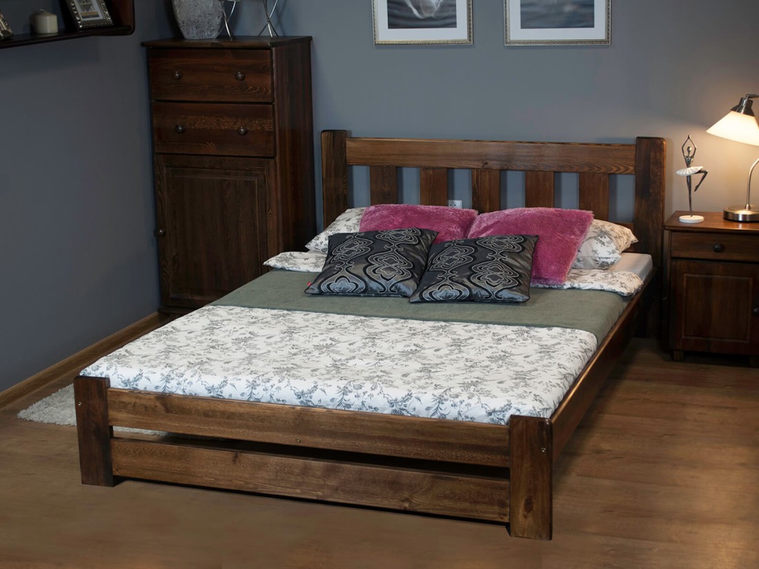 Łóżko sosnowe 120x200 Mila orzech