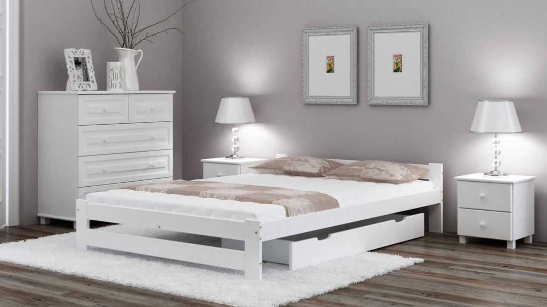 Łóżko drewniane 140x200 Inter białe