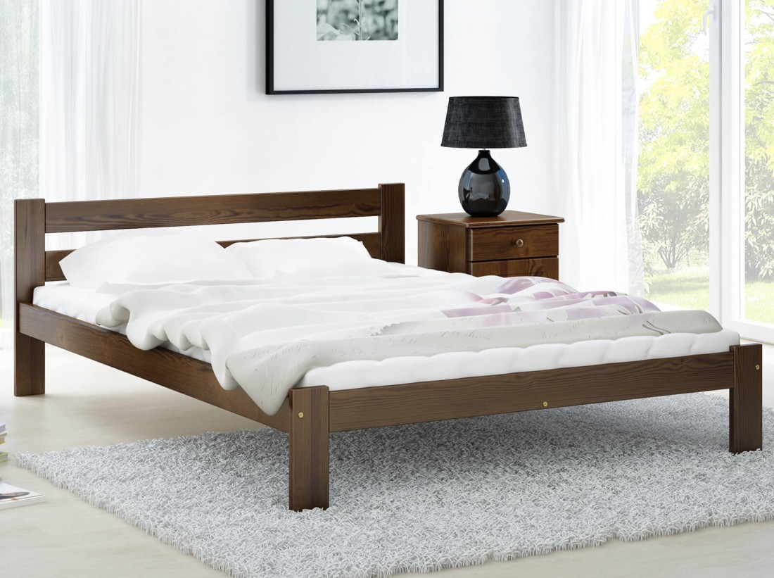 Łóżko z materacem 160x200 Mato orzech