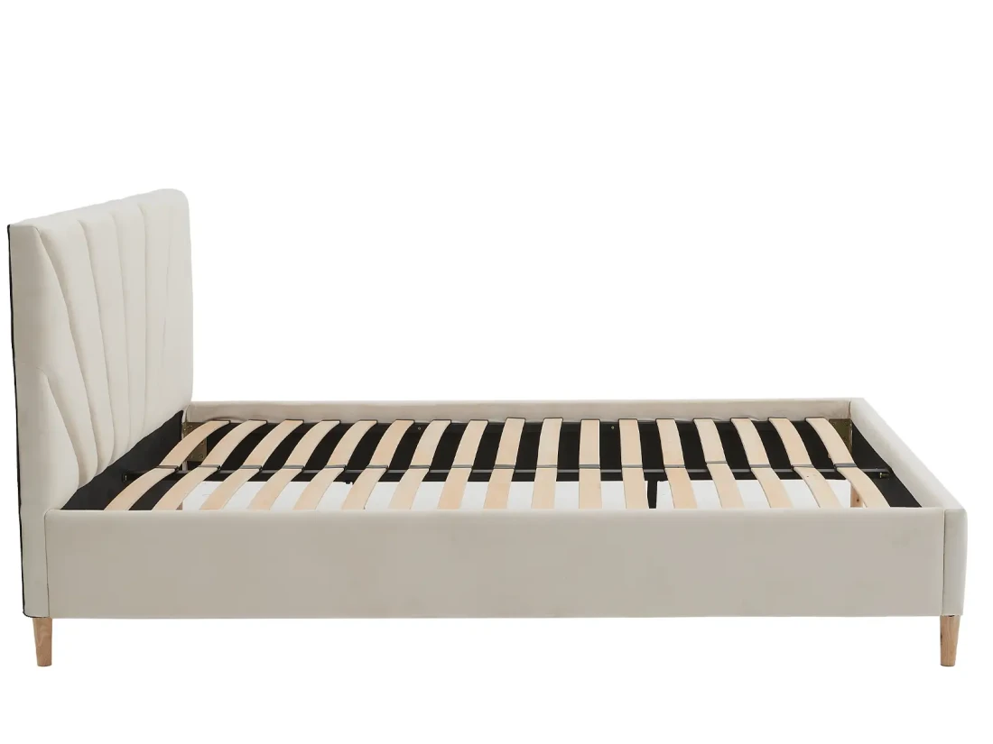 Łóżko tapicerowane z materacem 160x200 Scandi line 3 Velvet Beżowy