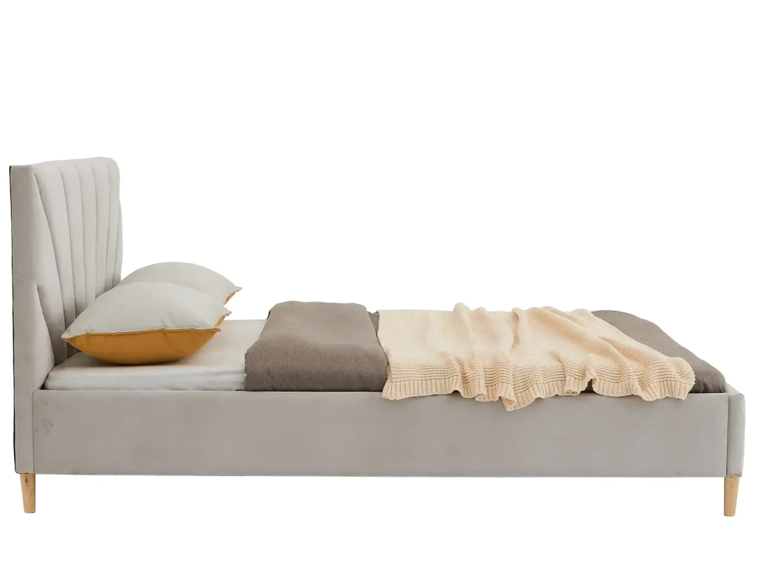 Łóżko tapicerowane z materacami 180x200 Scandi line 3 Velvet Szary