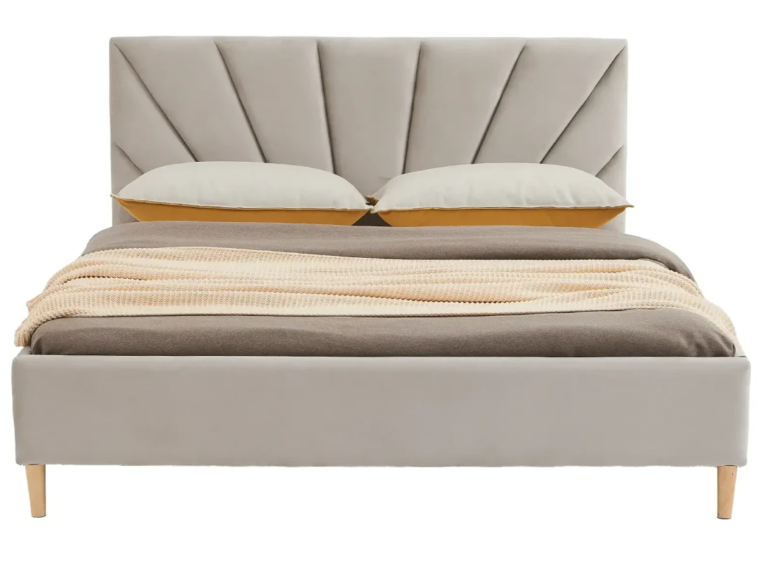 Łóżko tapicerowane z materacami 180x200 Scandi line 3 Velvet Szary