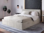 Łóżko tapicerowane z materacami i pojemnikiem 180x200 TOP line 7 Velvet Szary