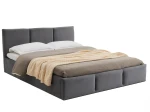 Łóżko tapicerowane z materacem i pojemnikiem 120x200 TOP line 7 Velvet Grafitowy