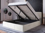 Łóżko tapicerowane z materacem i pojemnikiem 120x200 TOP line 7 Velvet Beżowy