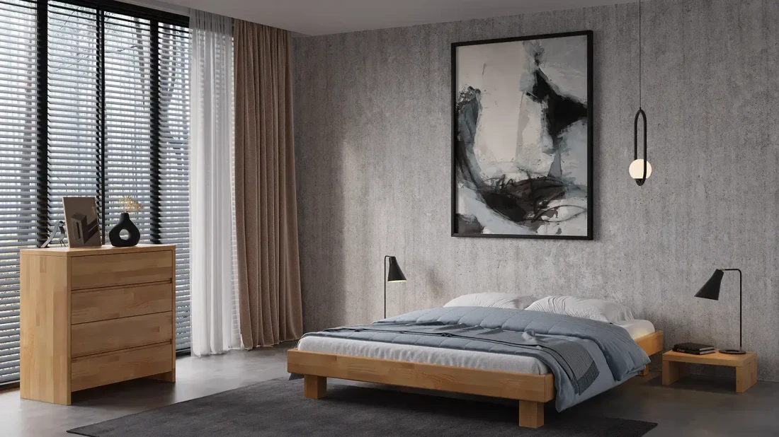 Łóżko drewniane bukowe z materacem 120x200 Alicante