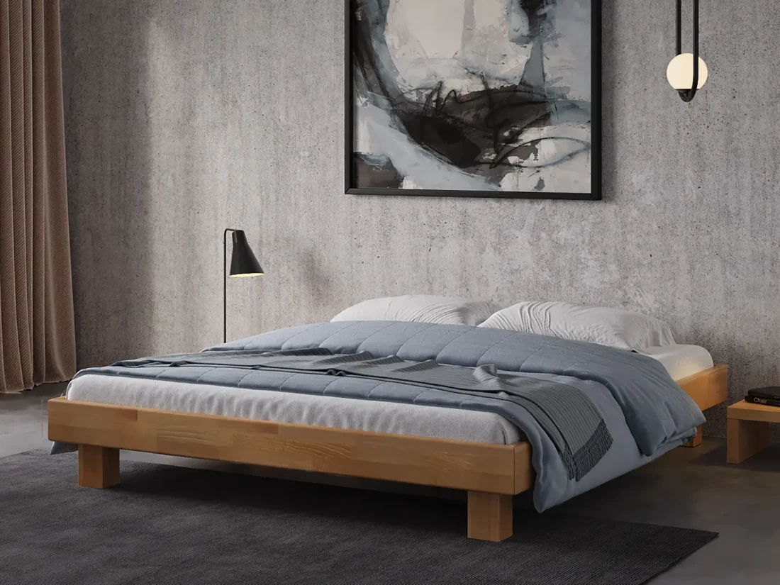 Łóżko drewniane bukowe z materacami 180x200 Alicante