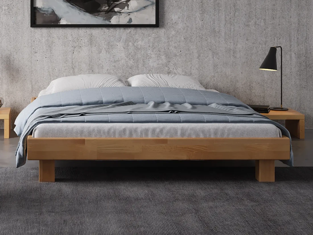 Łóżko drewniane bukowe z materacami 180x200 Alicante