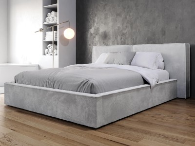Łóżko tapicerowane z pojemnikiem 160x200 PRO line 20 Harmony 80 szare