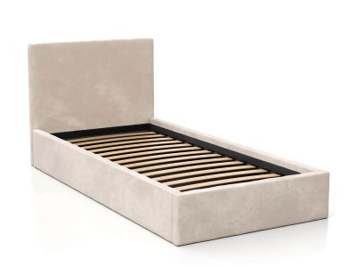 Łóżko dziecięce tapicerowane 90x200 ze stelażem beżowe Kids Line 4