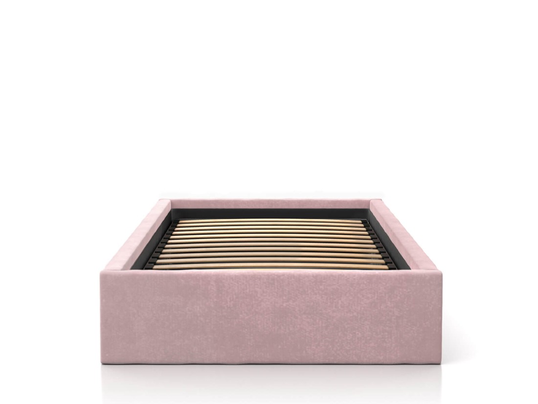 Łóżko młodzieżowe tapicerowane z pojemnikiem 90x200 bez zagłówka różowe Kids Line Box