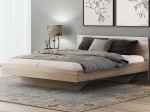 Łóżko lewitujące 140x200 DM2 z płyty meblowej dąb sonoma