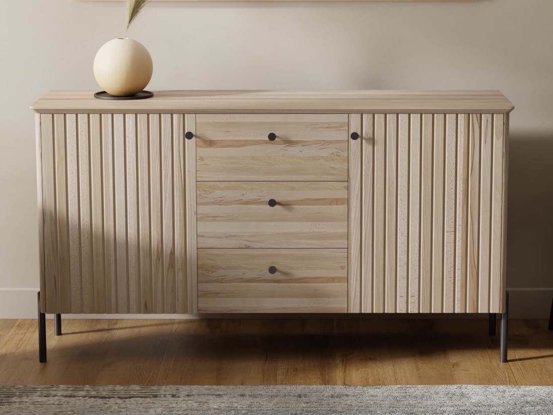 Komoda drewniana bukowa Lamelo 3S2D buk naturalny