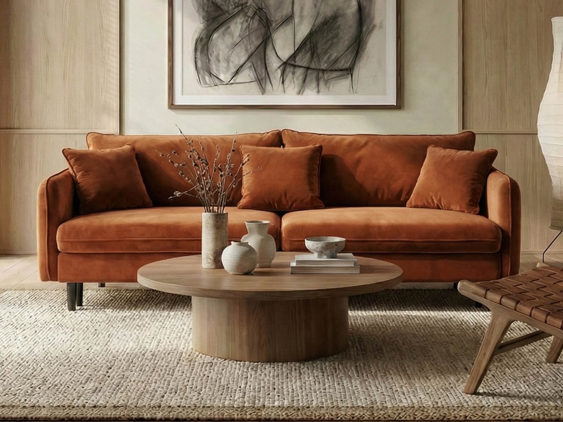 Kanapa rozkładana Nix Bluvel 4215 Miedziany