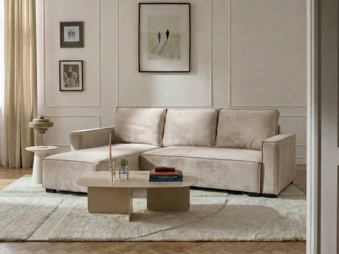 Rozkładany narożnik Nova Lino 23 Ecru