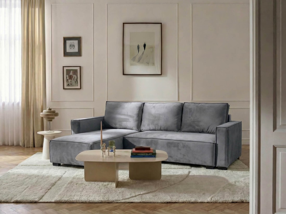 Rozkładany narożnik Nova Bluvel 13 Szary