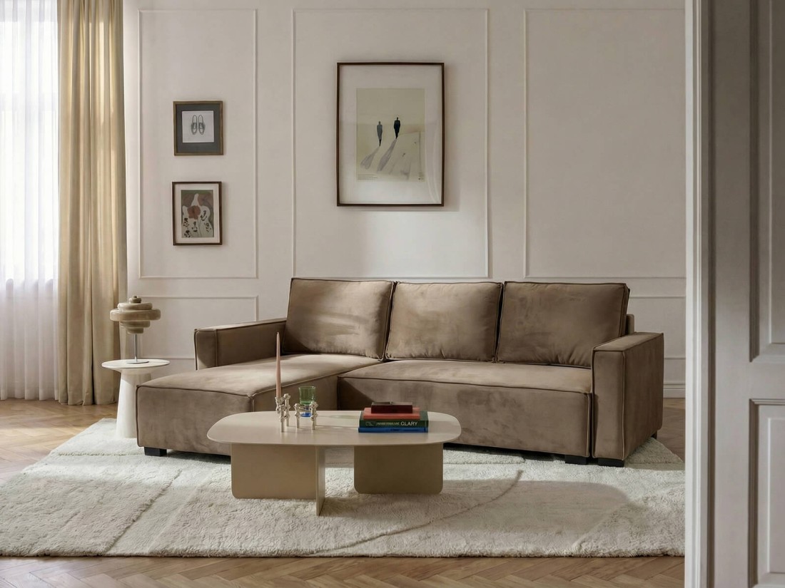 Rozkładany narożnik Nova Bluvel 28 Beżowy