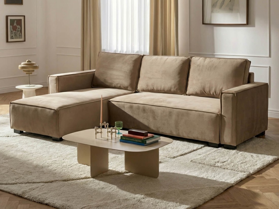 Rozkładany narożnik Nova Bluvel 28 Beżowy