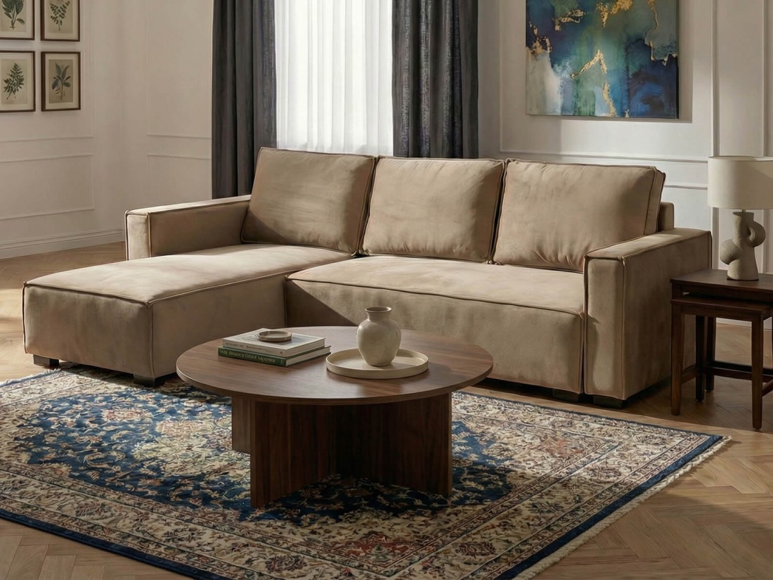 Rozkładany narożnik Nova Bluvel 28 Beżowy