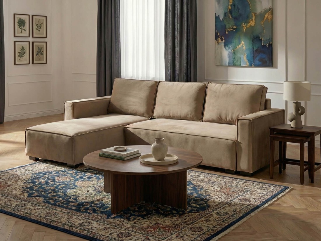 Rozkładany narożnik Nova Bluvel 28 Beżowy