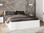 Łóżko z podnoszonym stelażem metalowym i pojemnikiem 160x200 DM1 białe