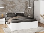 Łóżko z podnoszonym stelażem metalowym i pojemnikiem 160x200 DM1 białe
