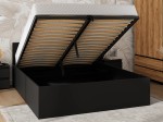 Łóżko z podnoszonym stelażem metalowym i pojemnikiem 160x200 DM1 czarne