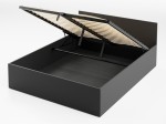Łóżko z podnoszonym stelażem metalowym i pojemnikiem 140x200 DM1 czarne