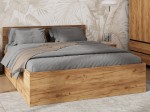Łóżko z podnoszonym stelażem metalowym i pojemnikiem 180x200 DM1 dąb craft