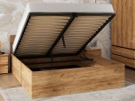 Łóżko z podnoszonym stelażem metalowym i pojemnikiem 120x200 DM1 dąb craft
