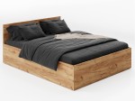 Łóżko z podnoszonym stelażem metalowym i pojemnikiem 120x200 DM1 dąb craft