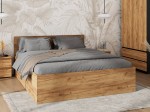 Łóżko z podnoszonym stelażem metalowym i pojemnikiem 120x200 DM1 dąb craft