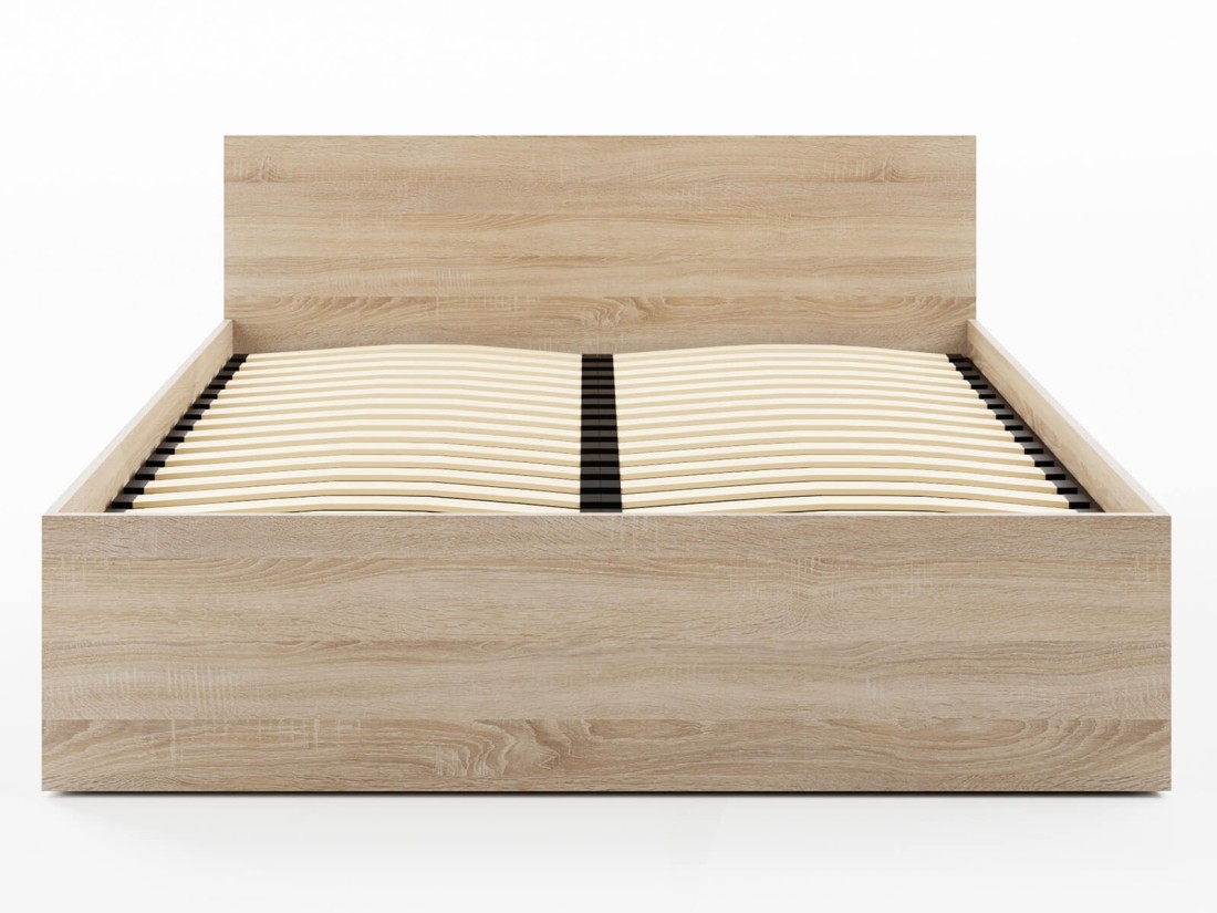 Łóżko z podnoszonym stelażem metalowym i pojemnikiem 160x200 DM1 dąb sonoma