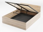 Łóżko z podnoszonym stelażem metalowym i pojemnikiem 160x200 DM1 dąb sonoma