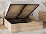 Łóżko z podnoszonym stelażem metalowym i pojemnikiem 160x200 DM1 dąb sonoma