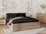 Łóżko z podnoszonym stelażem metalowym i pojemnikiem 160x200 DM1 dąb sonoma
