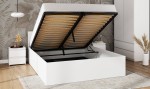 Łóżko z podnoszonym stelażem metalowym i pojemnikiem 160x200 DM1 białe