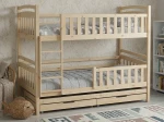Łóżko piętrowe 3 osobowe drewniane 90x200 z szufladami P3S sosna